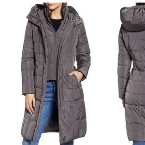 NWOT Carbon Grey Cole Haan Bib Insert Down & Feather Fill Coat